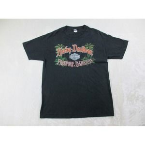 Harley Davidson Shirt Mens Large Black Bahamas Motorcycle‎ Biker Rider Casual*